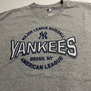 Genuine Merchandise Grey Tee with MLB Logo in Red & Blue